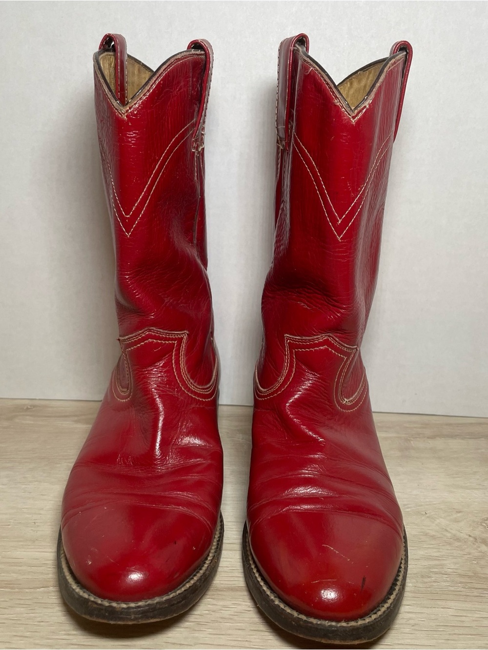 Vintage Red Leather Cowboy Boots - Roper Western Cowboy Ranch *read BELOW - Picture 2 of 16